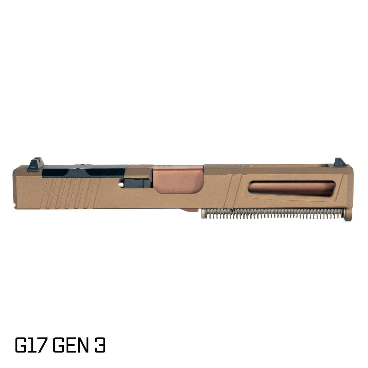 DTT Stiffler MFG Lionheart Ported Copper PVD Barrel G17 Gen 1-3 Compatible 9MM Burnt Bronze RMR Complete Slide Kit