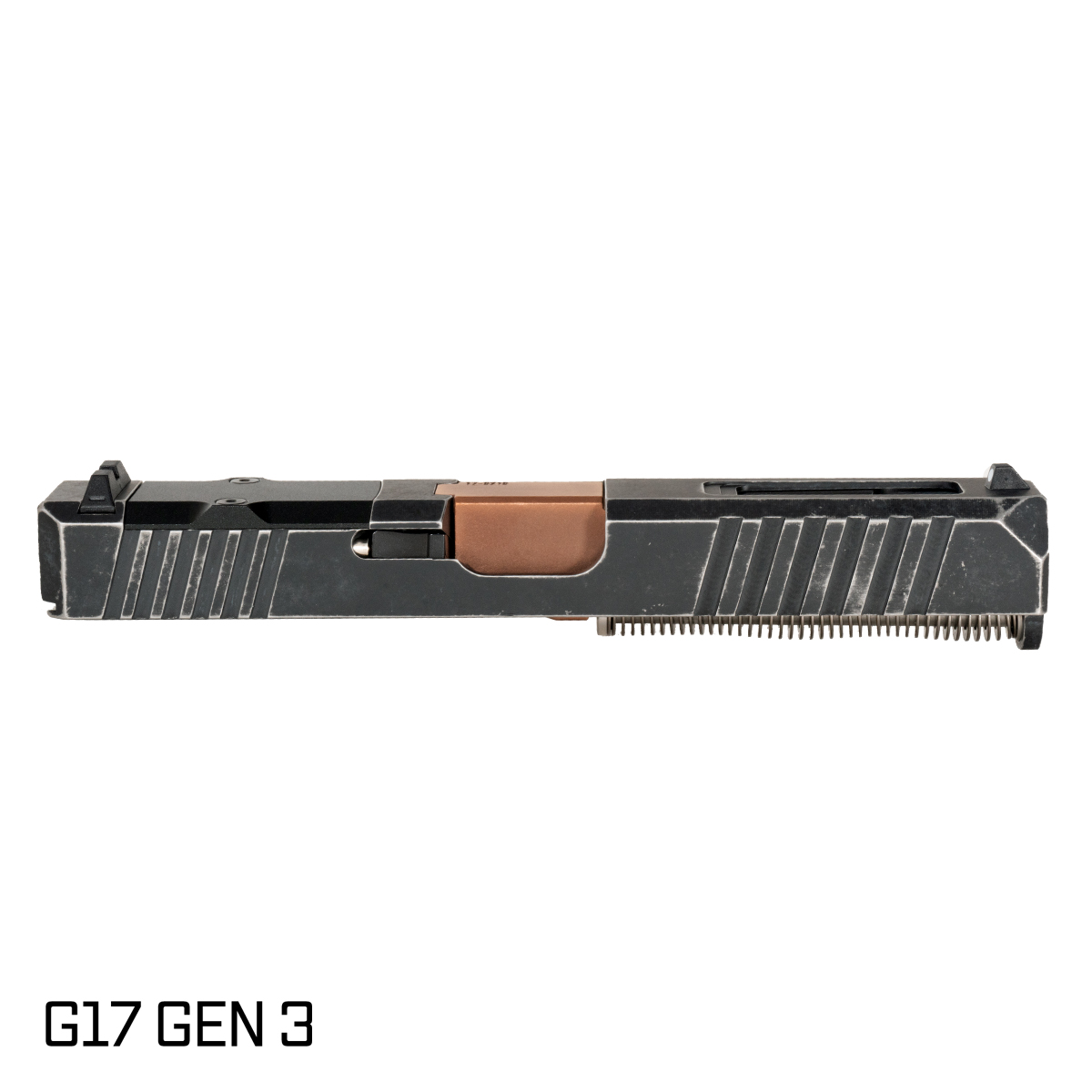 DTT Stiffler MFG Wayfinder Ported Copper PVD Barrel G17 Gen 1-3 Compatible 9MM Space Worn RMR Complete Slide Kit