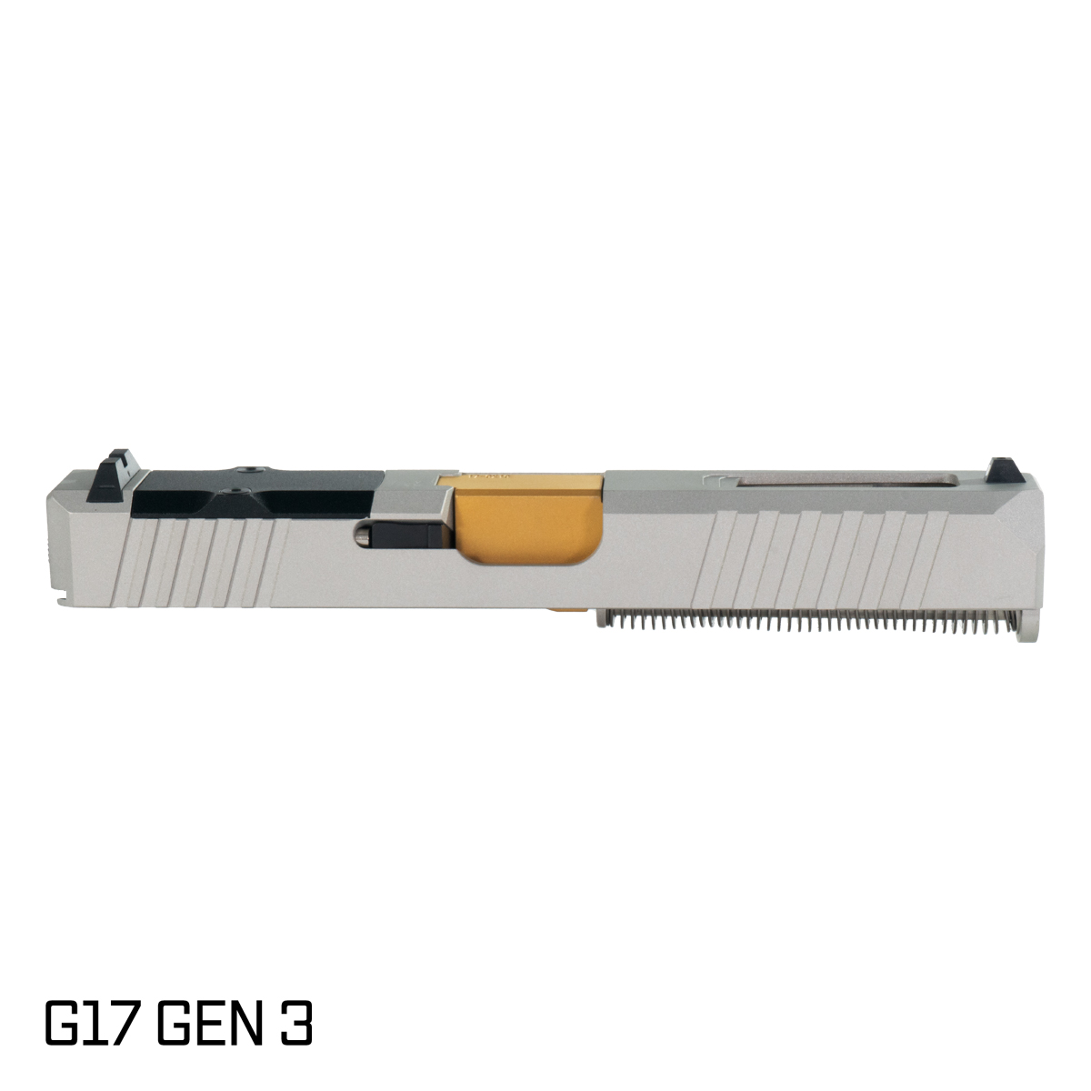 DTT Stiffler MFG Wayfinder Ported Gold TiN G17 Gen 1-3 Compatible 9MM 17-4 Stainless Steel Shimmer Aluminum Cerakote Complete Slide Kit