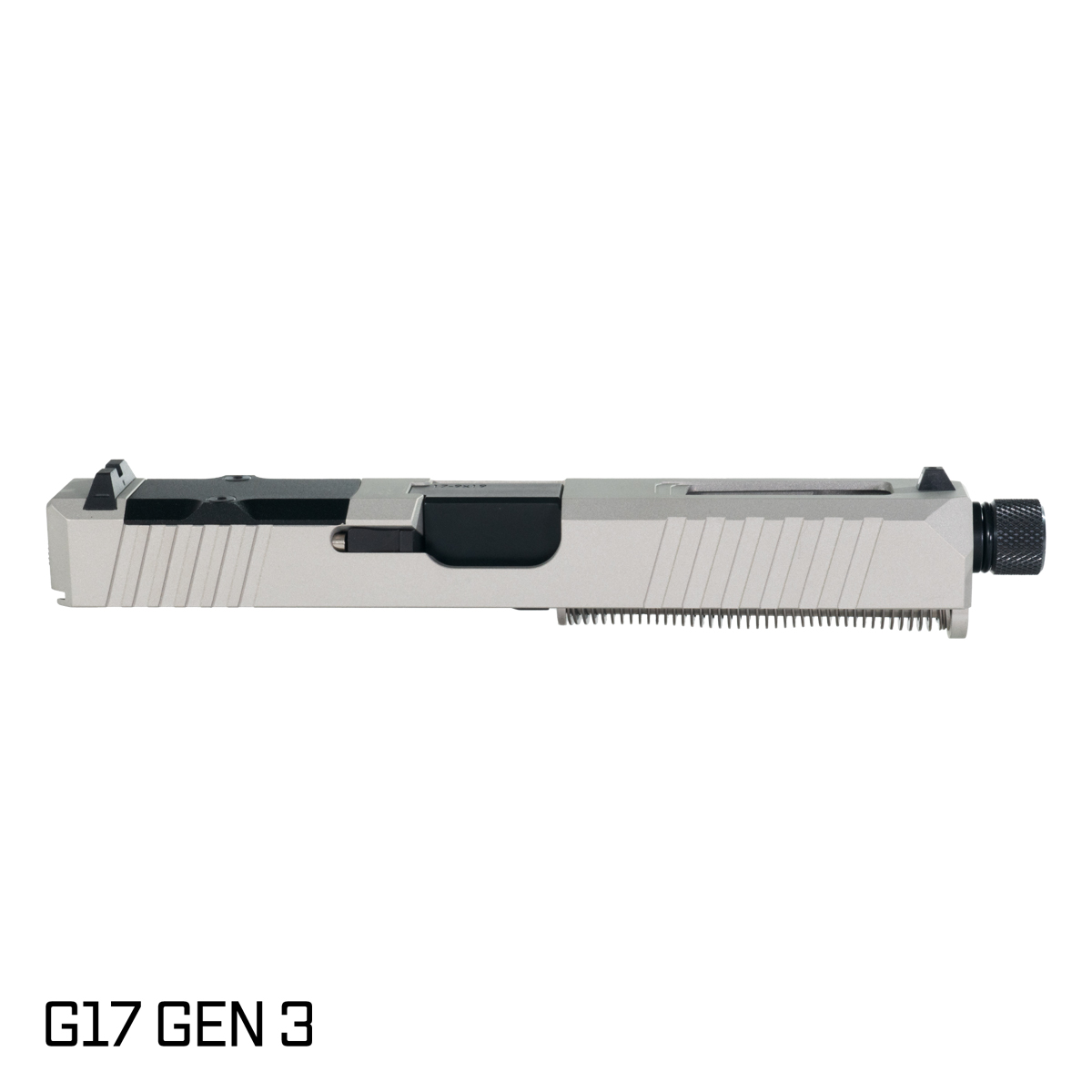DTT Stiffler MFG Wayfinder Threaded Nitride Barrel G17 Gen 1-3 Compatible 9MM 17-4 Stainless Steel Shimmer Aluminum Cerakote Complete Slide Kit