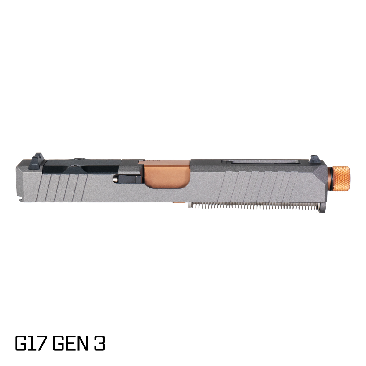 DTT Stiffler MFG Wayfinder Threaded Copper PVD Barrel G17 Gen 1-3 Compatible 9MM 17-4 Stainless Steel Tungsten Cerakote Complete Slide Kit
