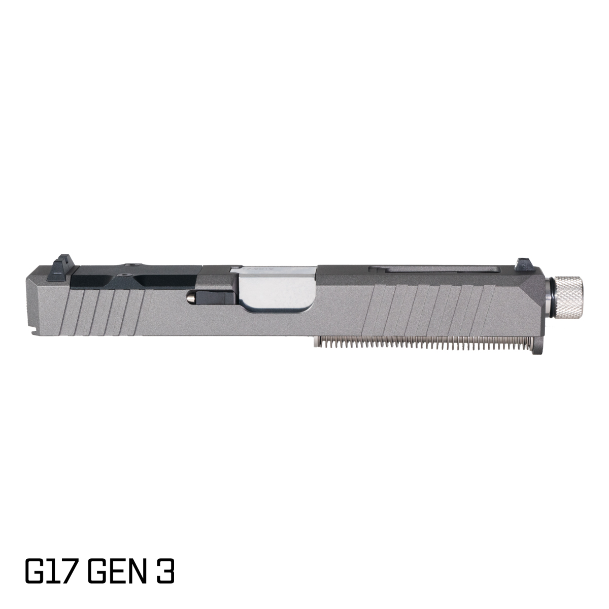 DTT Stiffler MFG Wayfinder Threaded Polished Stainless Barrel G17 Gen 1-3 Compatible 9MM 17-4 Stainless Steel Tungsten Cerakote Complete Slide Kit