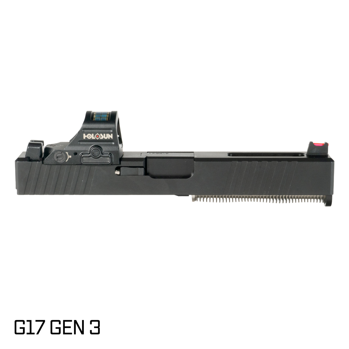 Davidson Defense Behemoth Ported Nitride Barrel G17 Gen 1-3 Compatible 9MM 416R Stainless Steel Black Nitride Complete Slide Kit, w/ Holosun 507C-X2 Red Dot