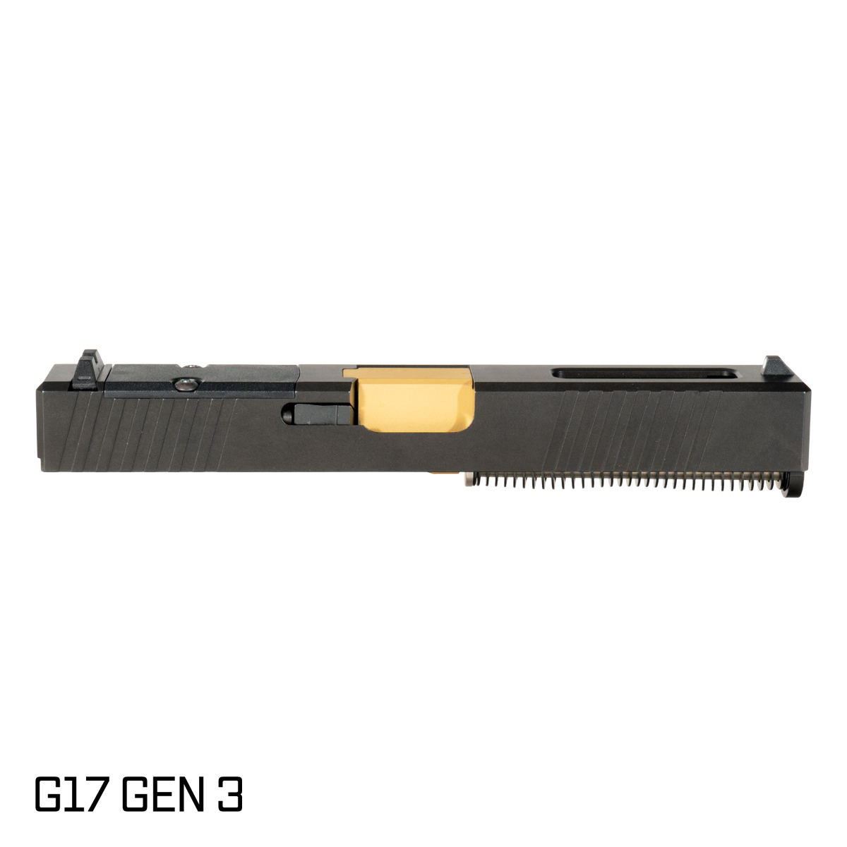 Davidson Defense Paladin Crowned Gold TiN Barrel G17 Gen 1-3 Compatible 9MM 416R Stainless Steel Black Nitride Complete Slide Kit