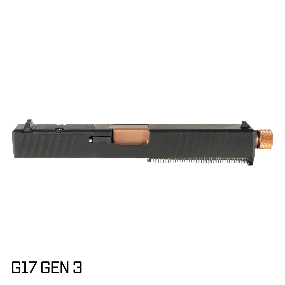 Davidson Defense Colossus Threaded Copper PVD Barrel G17 Gen 1-3 Compatible 9MM 416R Stainless Steel Black Nitride Complete Slide Kit