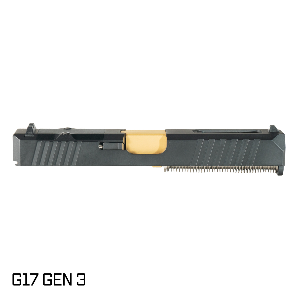 DTT Stiffler MFG Wayfinder Ported Gold TiN Barrel G17 Gen 1-3 Compatible 9MM 17-4 Stainless Steel Black Nitride Complete Slide Kit