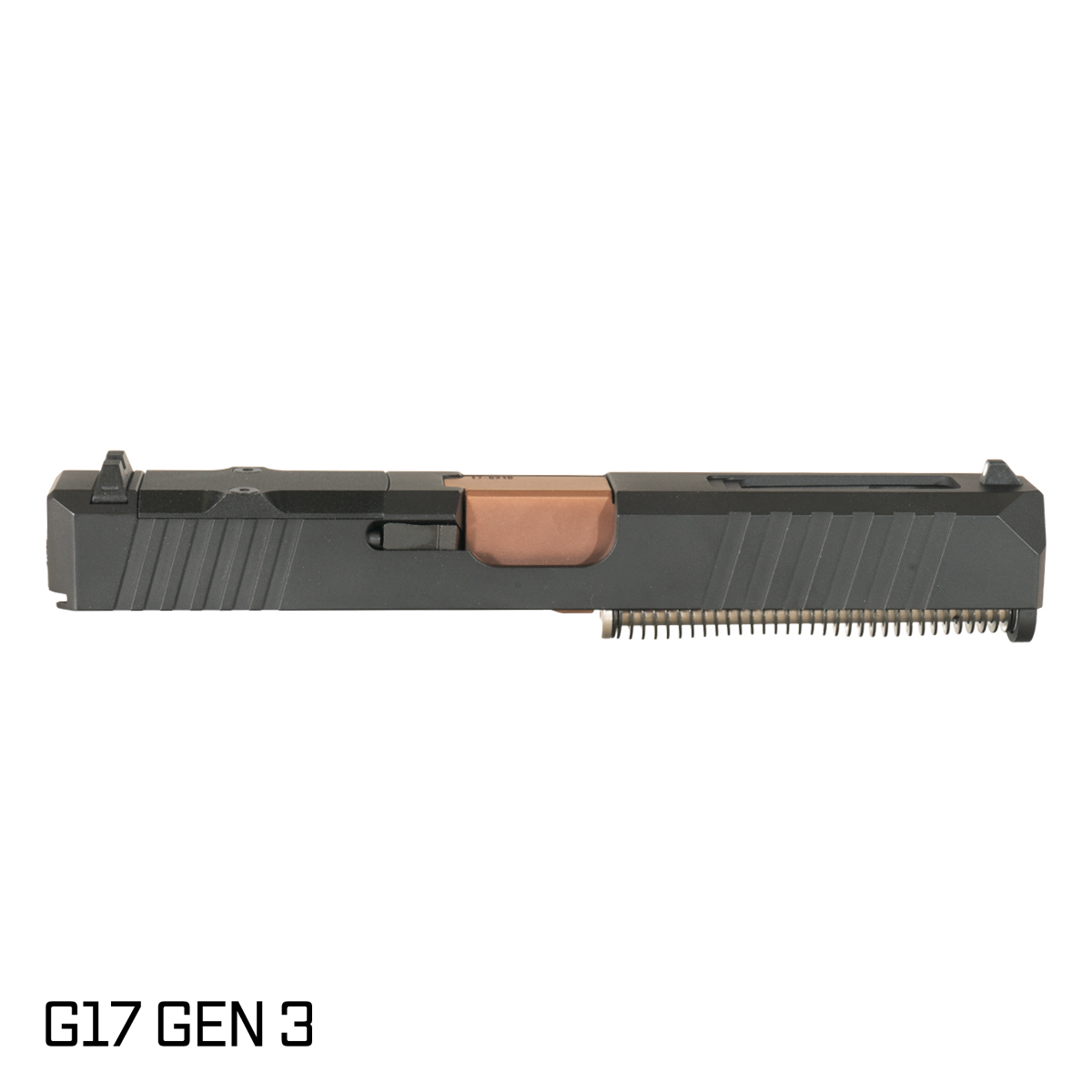 DTT Stiffler MFG Wayfinder Ported Copper PVD Barrel G17 Gen 1-3 Compatible 9MM 17-4 Stainless Steel Black Cerakote Complete Slide Kit