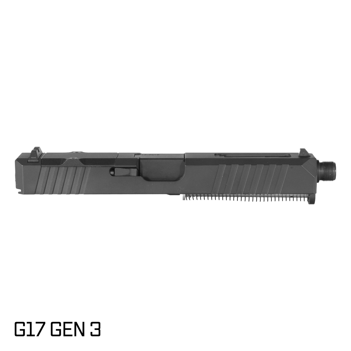 DTT Stiffler MFG Wayfinder Threaded Nitride Barrel G17 Gen 1-3 Compatible 9MM 17-4 Stainless Steel Black Cerakote Complete Slide Kit