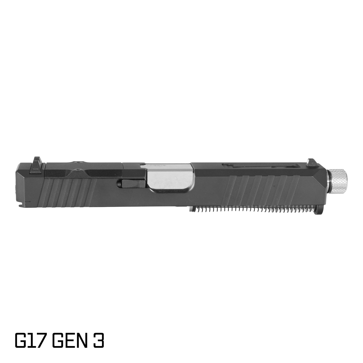DTT Stiffler MFG Wayfinder Threaded Polished Stainless Barrel G17 Gen 1-3 Compatible 9MM 17-4 Stainless Steel Black Cerakote Complete Slide Kit
