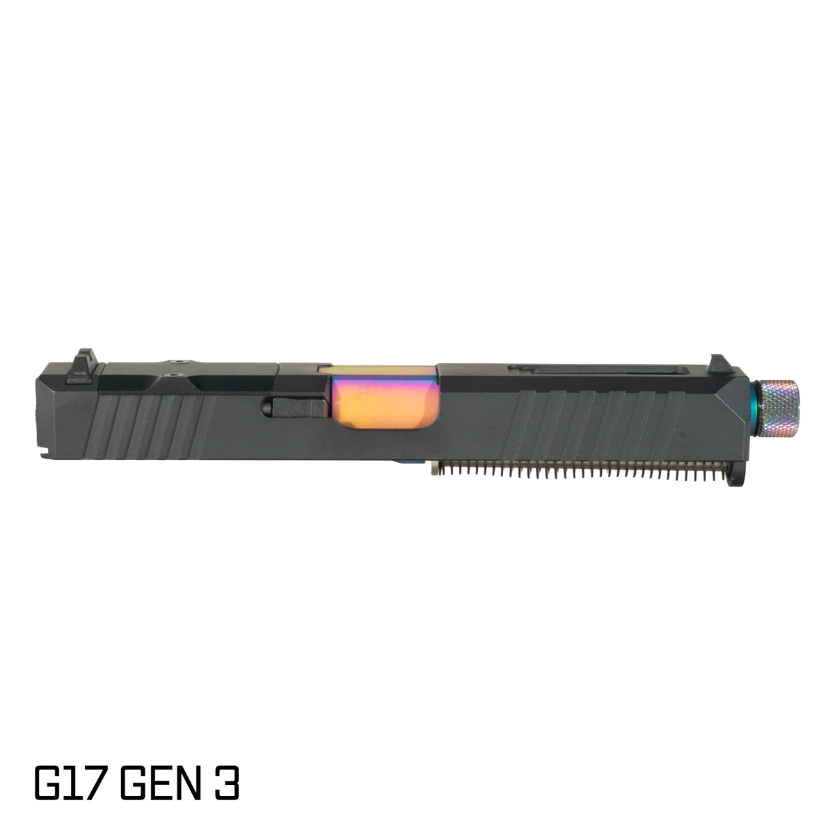 DTT Stiffler MFG Wayfinder Threaded Rainbow PVD Barrel G17 Gen 1-3 Compatible 9MM 17-4 Complete Slide Kit