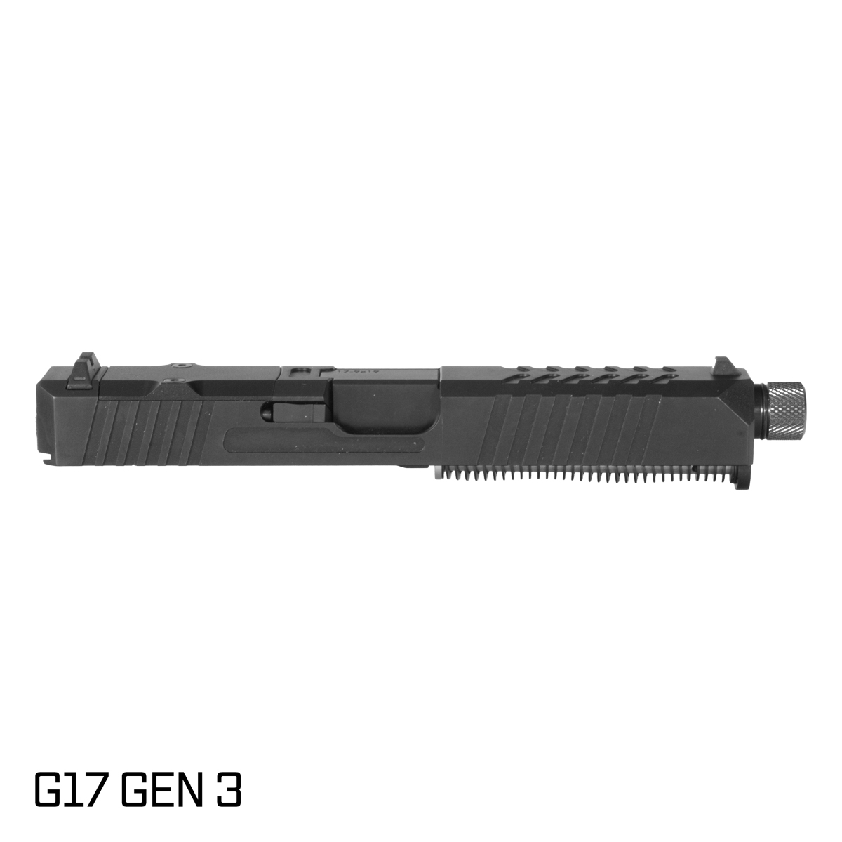 DTT Stiffler MFG Helios Threaded Nitride Barrel G17 Gen 1-3 Compatible 9MM 17-4 Stainless Steel Optics Cut Black Nitride Complete Slide Kit
