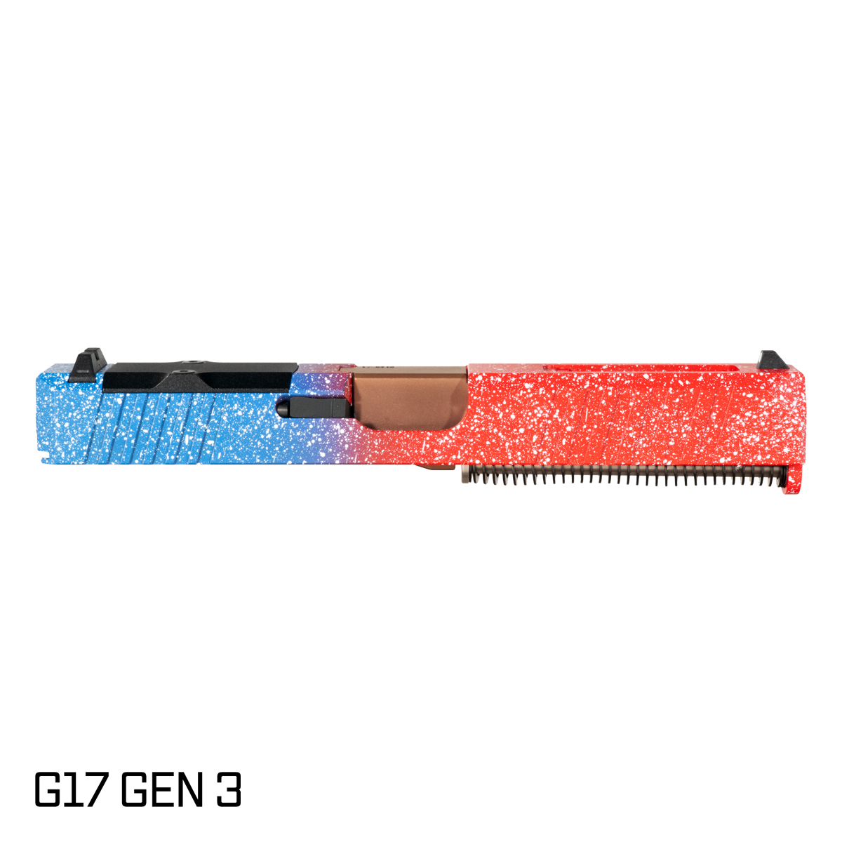 DTT Stiffler MFG Wayfinder Ported Copper PVD Barrel G17 Gen 1-3 Compatible 9MM 17-4 Stainless Steel Top Window Cut USA Cerakote Complete Slide Kit