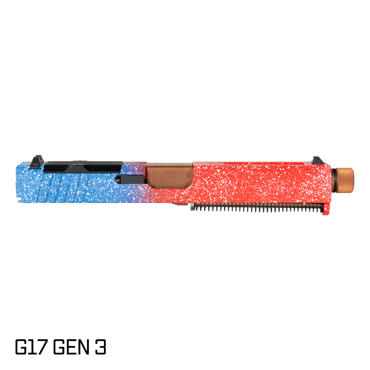 DTT Stiffler MFG Wayfinder Threaded Copper PVD Barrel G17 Gen 1-3 Compatible 9MM 17-4 Stainless Steel Top Window Cut USA Cerakote Complete Slide Kit