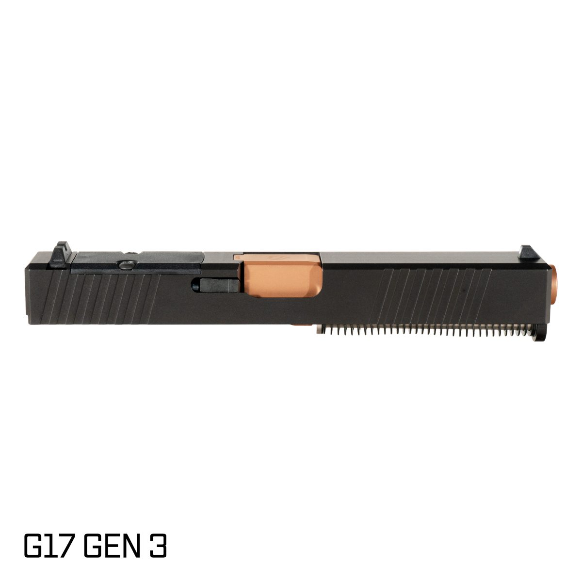 Davidson Defense Paladin Fluted Copper PVD Barrel G17 Gen 1-3 Compatible 9MM 416R Stainless Steel Black Nitride Preassembled Complete Slide