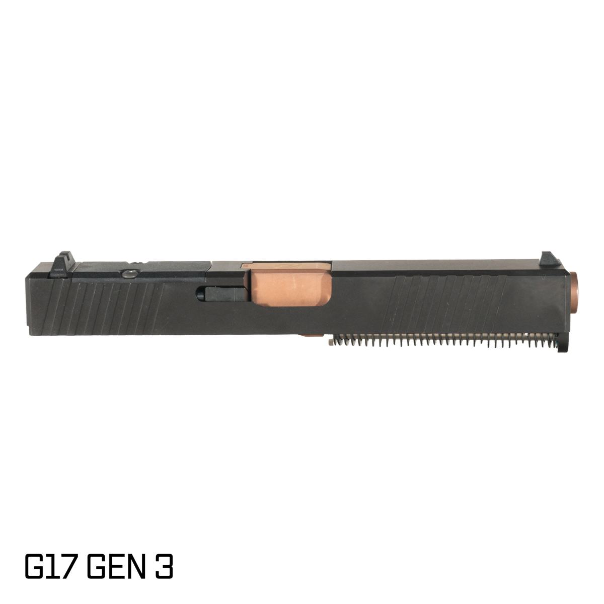 Davidson Defense Paladin Copper PVD Barrel G17 Gen 1-3 Compatible 9MM 416R Stainless Steel Black Nitride Preassembled Complete Slide