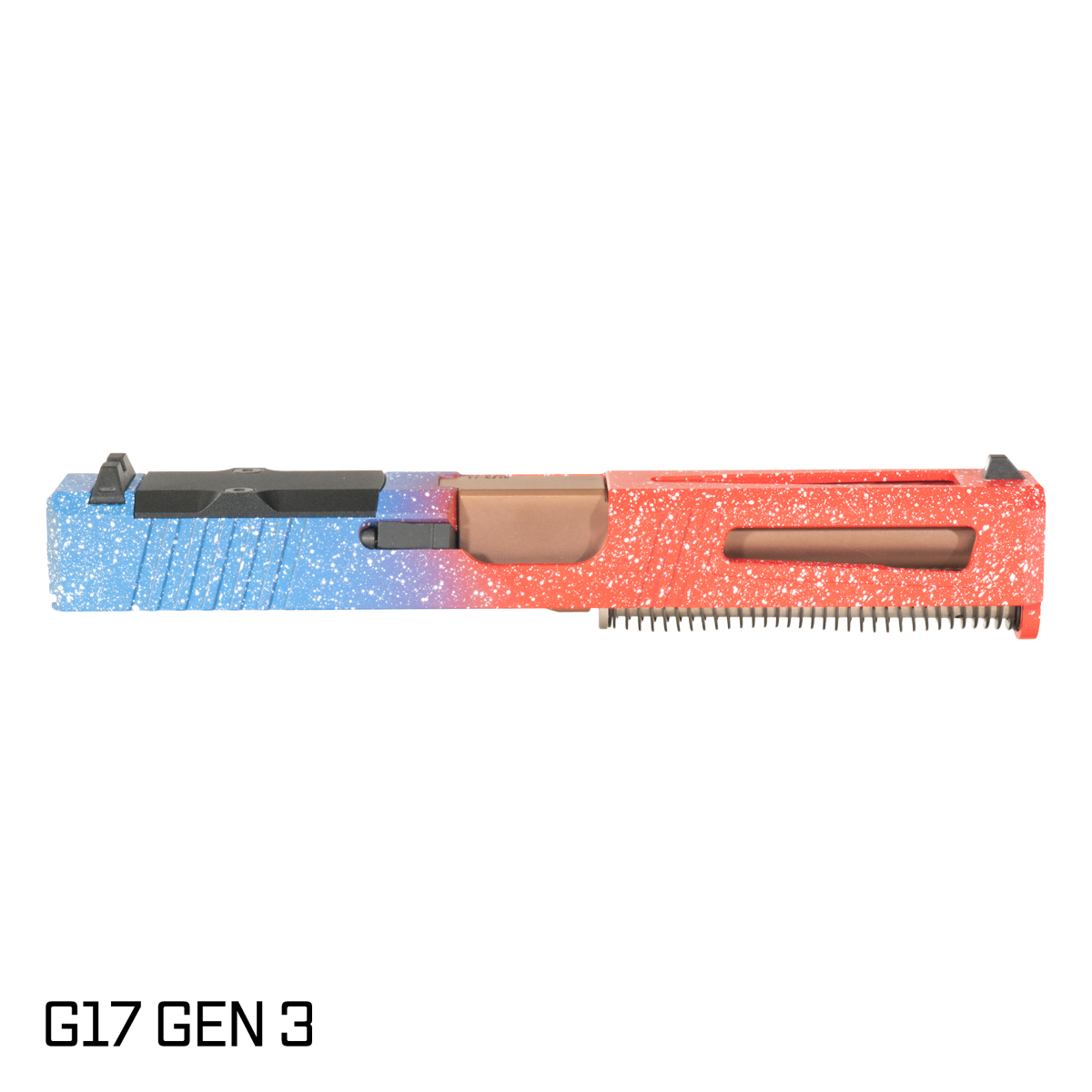 DTT Stiffler MFG Lionheart Ported Copper PVD Barrel G17 Gen 1-3 Compatible 9MM 17-4 Stainless Steel Top Window Cut USA Cerakote Complete Slide Kit