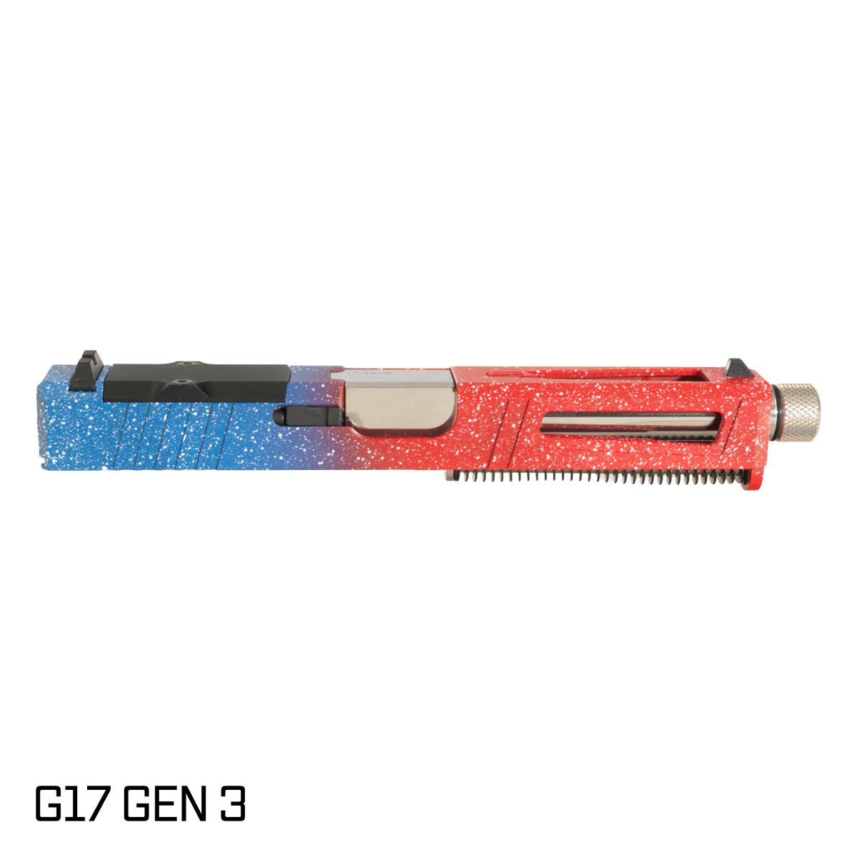 DTT Stiffler MFG Lionheart Threaded Polished Stainless Barrel G17 Gen 1-3 Compatible 9MM 17-4 Stainless Steel Top Window Cut USA Cerakote Complete Slide Kit
