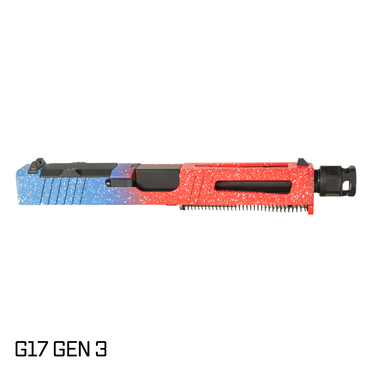 DTT Stiffler MFG Lionheart Threaded Nitride Barrel G17 Gen 1-3 Compatible 9MM 17-4 Stainless Steel Top Window Cut USA Cerakote Complete Slide Kit, Armaspec PAWN Micro Compensator