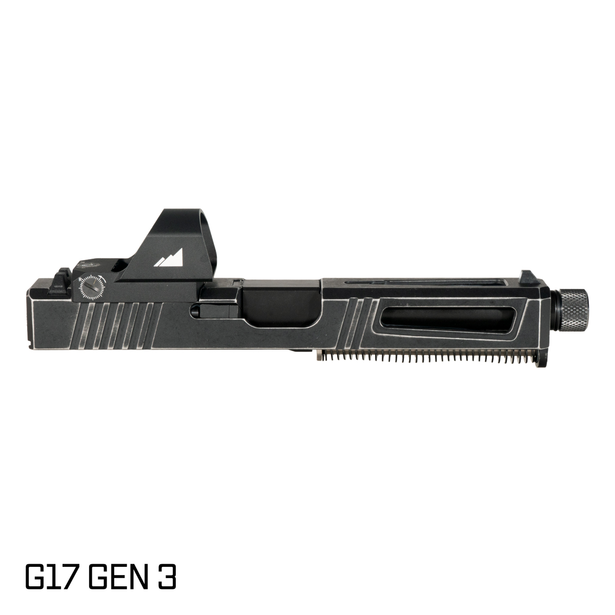DTT Stiffler MFG Lionheart Threaded Nitride Barrel G17 Gen 1-3 Compatible 9MM 17-4 Stainless Steel Space Worn Cerakote Complete Slide Kit, Northtac Ronin F12