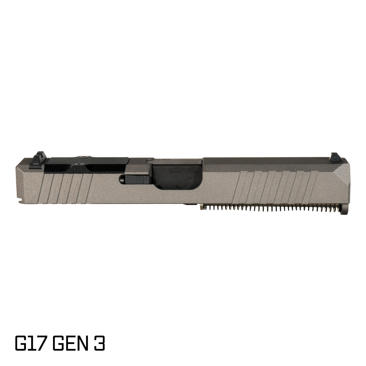 DTT Stiffler MFG Valkyrie Crowned Nitride Barrel G17 Gen 1-3 Compatible 9MM 17-4 Stainless Steel Tungsten Cerakote Complete Slide Kit