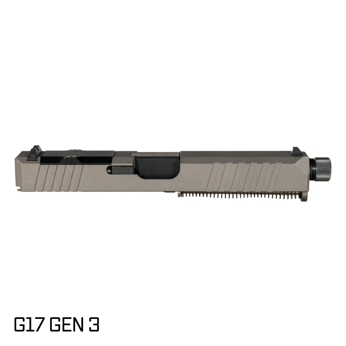 DTT Stiffler MFG Valkyrie Threaded Nitride Barrel G17 Gen 1-3 Compatible 9MM 17-4 Stainless Steel Tungsten Cerakote Complete Slide Kit