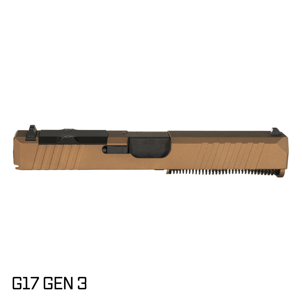 DTT Stiffler MFG Valkyrie Crowned Nitride Barrel G17 Gen 1-3 Compatible 9MM 17-4 Stainless Steel Burnt Bronze Cerakote Complete Slide Kit