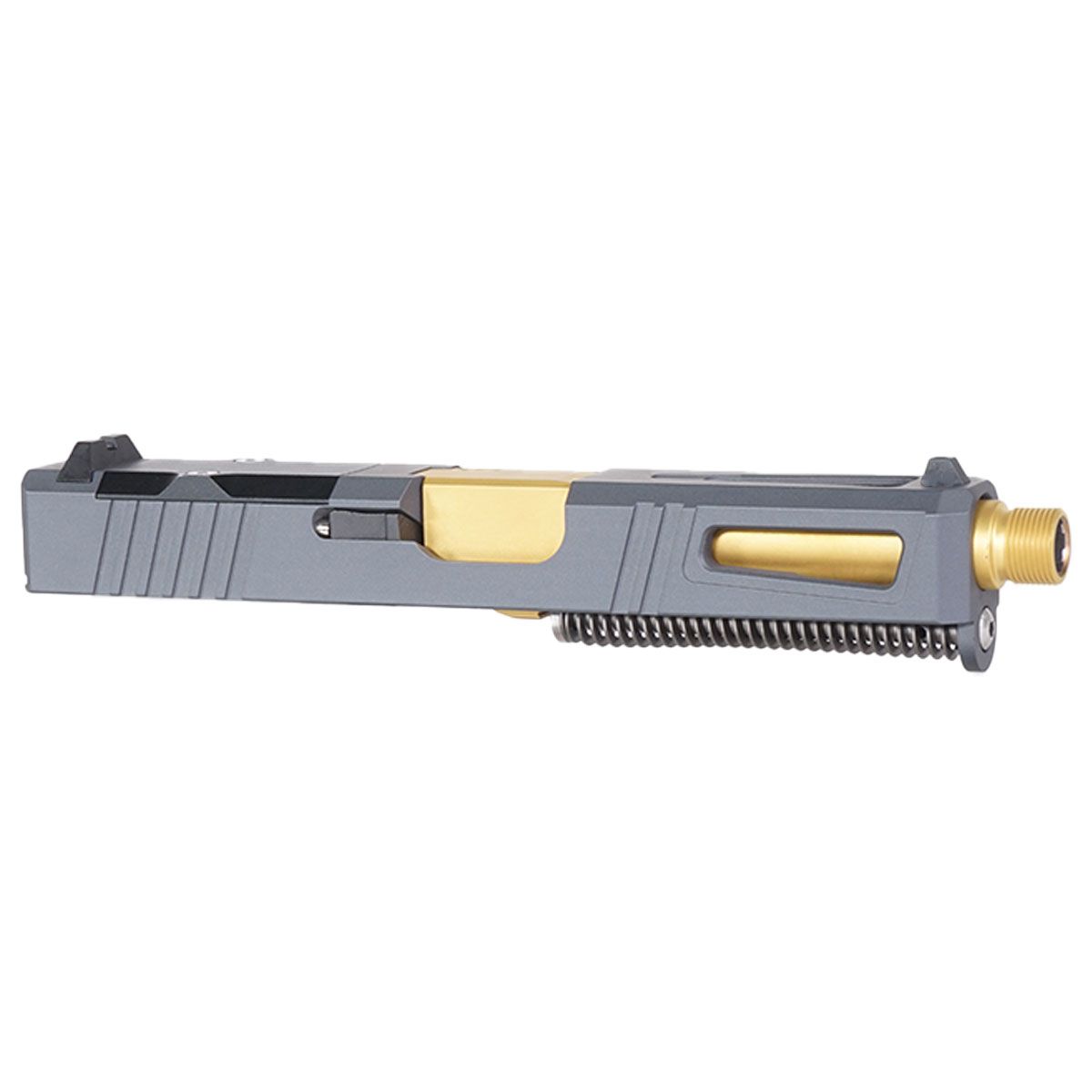 OTD 'Gold Strike-Suppressor Ready' 9mm Complete Slide Kit - Glock 19 Gen 1-3 Compatible