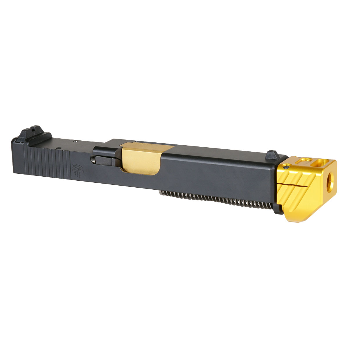 DTT 'Skyflash V2 w/ Gold Compensator' 9mm Complete Slide Kit - Glock 19 Gen 1-3 Compatible