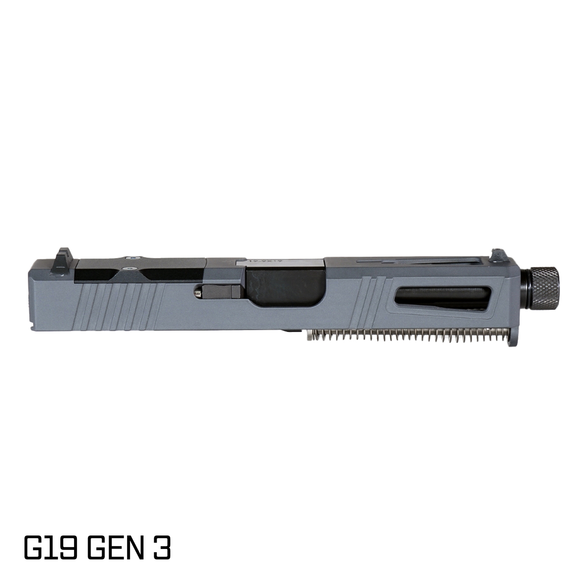 DTT Stiffler MFG Lionheart Threaded Nitride Barrel G19 Gen 1-3 Compatible 9MM Sniper Gray RMR Complete Slide Kit