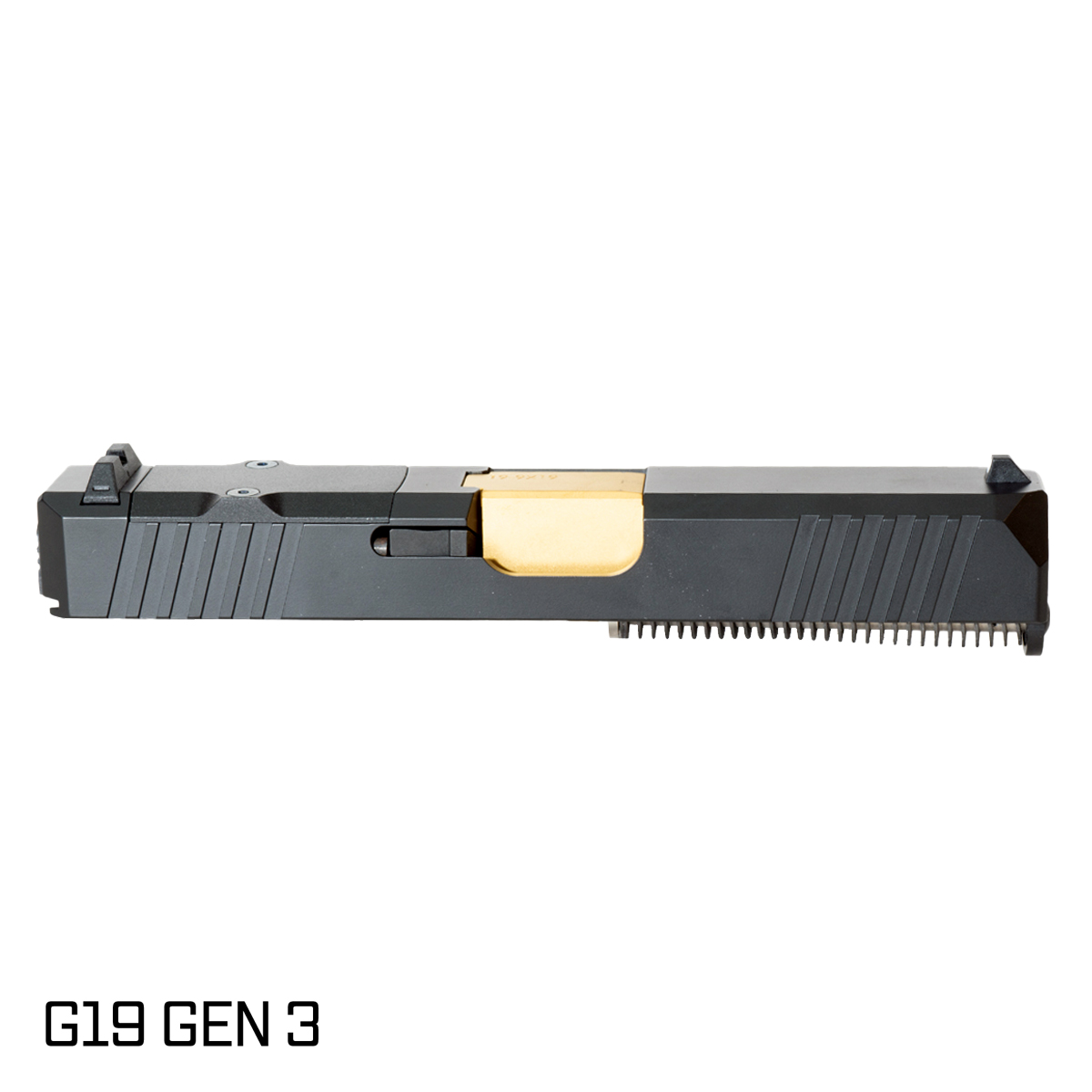 DTT Stiffler MFG Valkyrie Gold TiN Barrel G19 Gen 1-3 Compatible 9MM Black RMR Complete Slide Kit