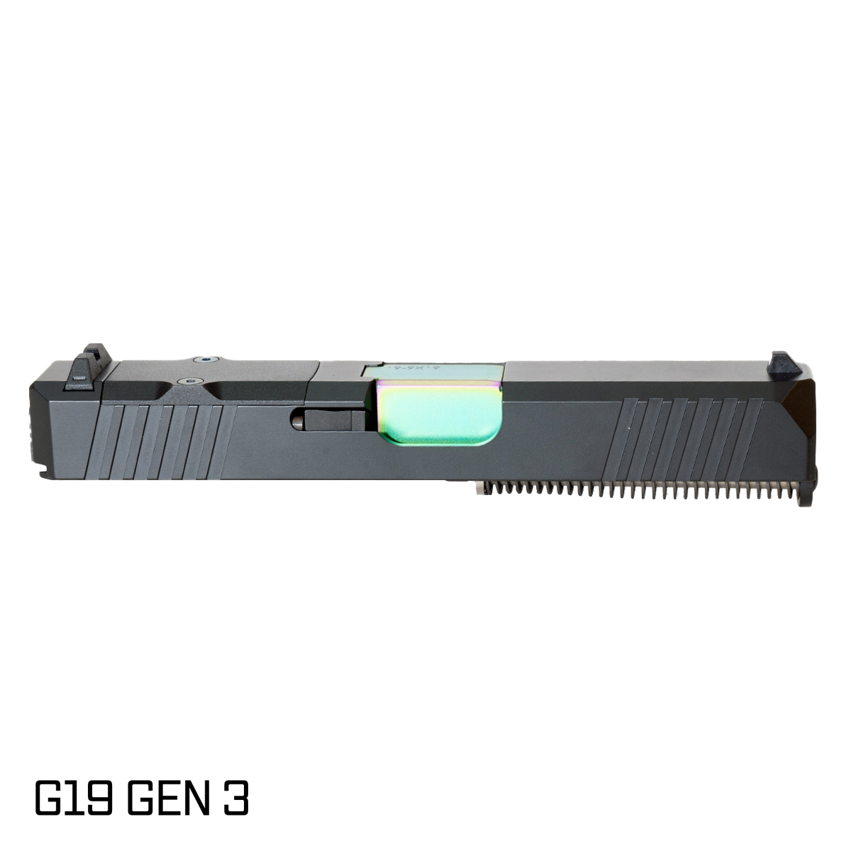 DTT Stiffler MFG Valkyrie Rainbow PVD Barrel G19 Gen 1-3 Compatible 9MM Black RMR Complete Slide Kit