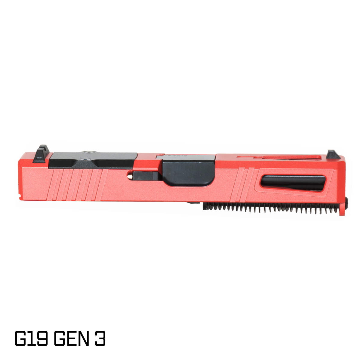 DTT Stiffler MFG Lionheart Ported Nitride Barrel G19 Gen 1-3 Compatible 9MM Red Crimson RMR Complete Slide Kit