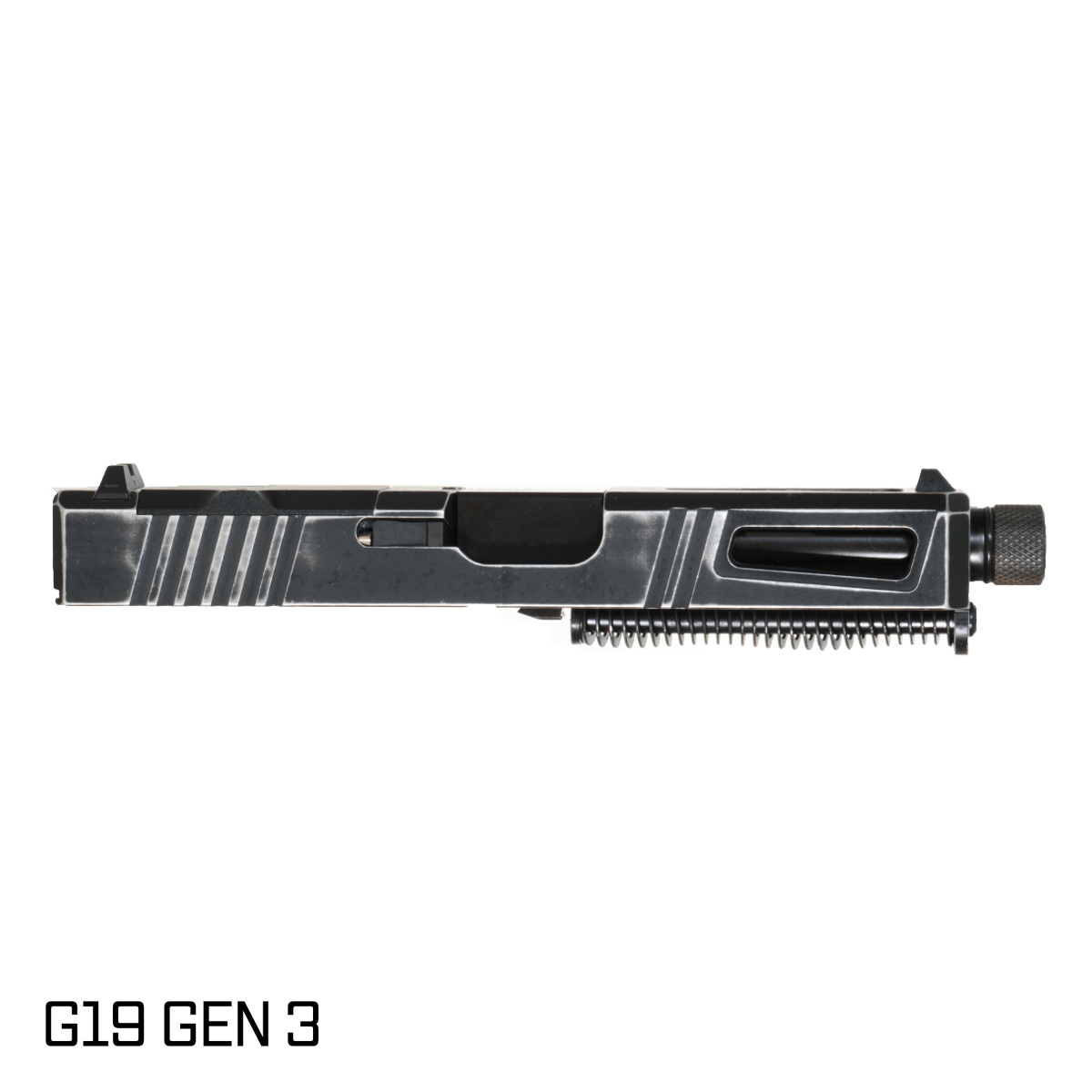 DTT Stiffler MFG  Lionheart Threaded Nitride Barrel G19 Gen 1-3 Compatible 9MM Space Worn RMR Complete Slide Kit