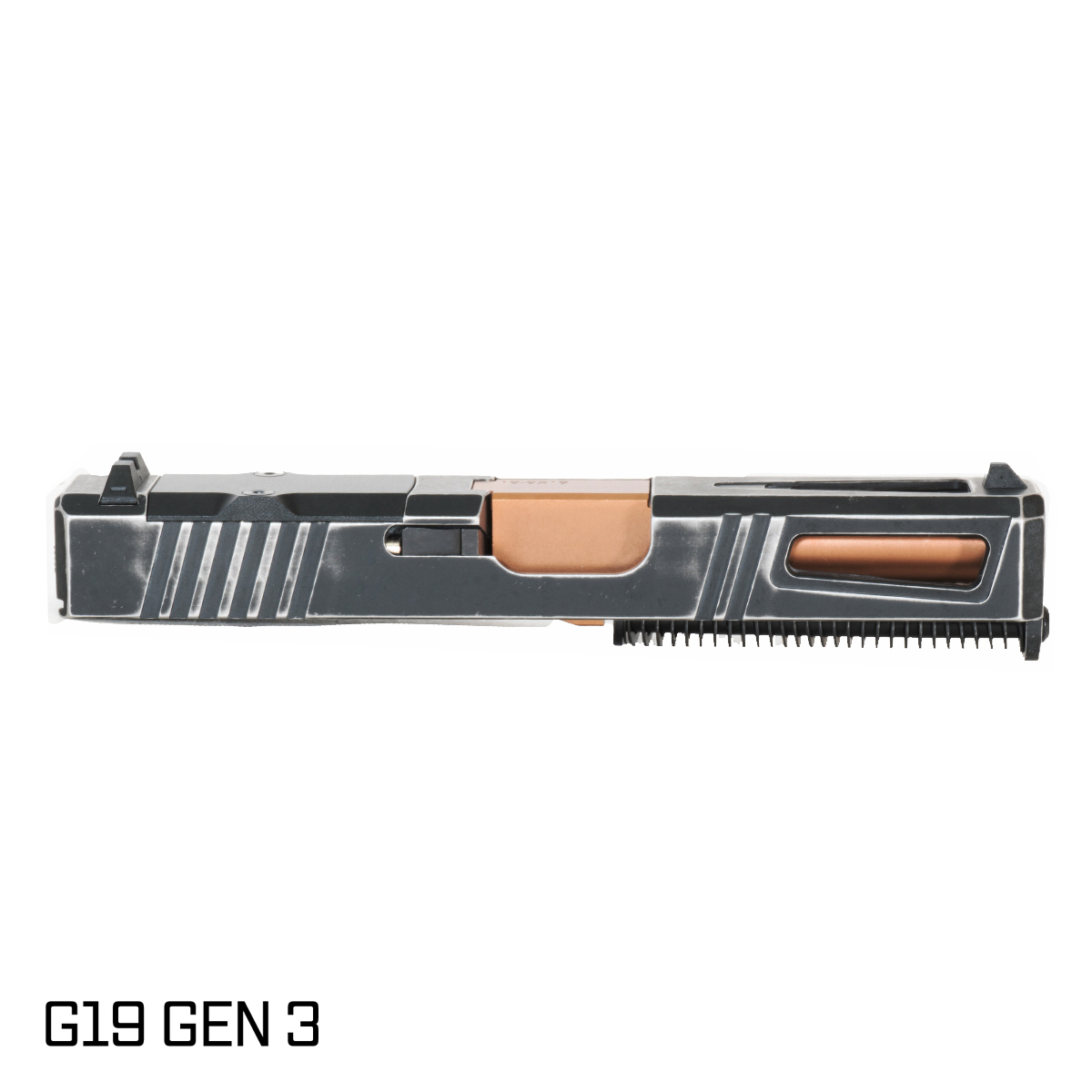 DTT Stiffler MFG Lionheart Ported Copper PVD Barrel G19 Gen 1-3 Compatible 9MM Space Worn RMR Complete Slide Kit