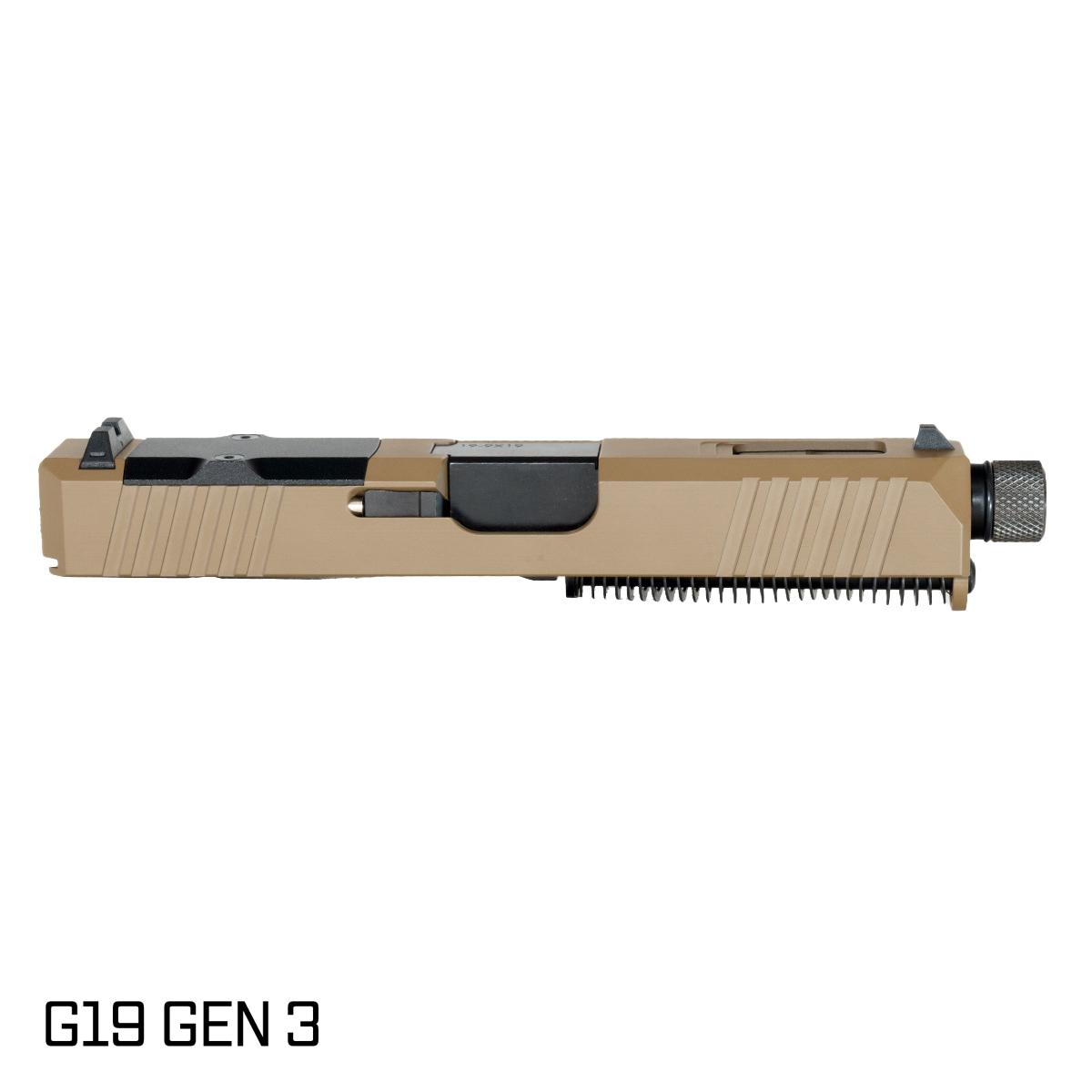 DTT Stiffler MFG Wayfinder Threaded Nitride Barrel G19 Gen 1-3 Compatible 9MM FDE RMR Complete Slide Kit