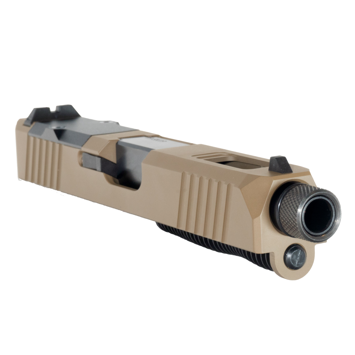 DTT Dark Earth 19 w/ Theaded Barrel Glock 19 Compatible Complete Slide Kit