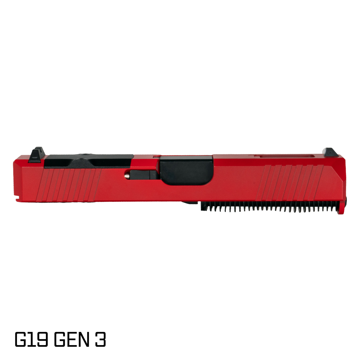 DTT Stiffler MFG Wayfinder Ported Nitride Barrel G19 Gen 1-3 Compatible 9MM Red RMR Complete Slide Kit