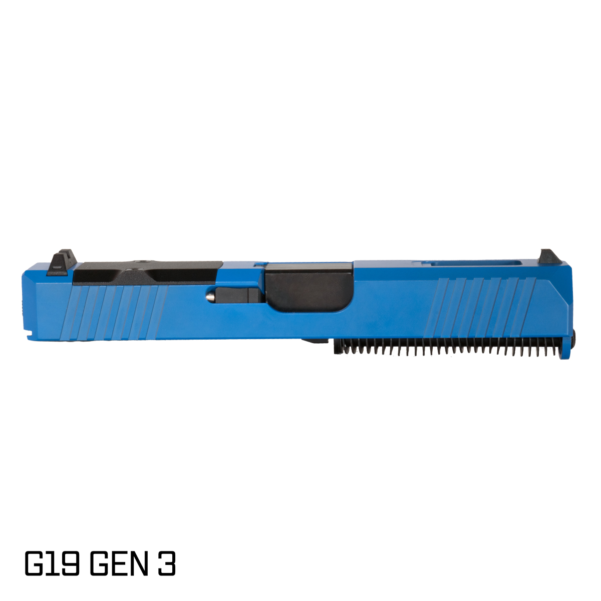 DTT Stiffler MFG Wayfinder Ported Nitride Barrel G19 Gen 1-3 Compatible 9MM Blue RMR Complete Slide Kit