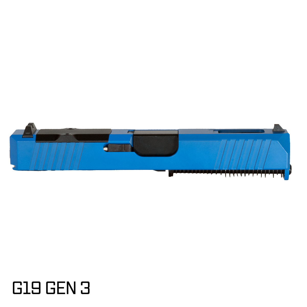 DTT Stiffler MFG Wayfinder Nitride Barrel G19 Gen 1-3 Compatible 9MM Blue RMR Complete Slide Kit