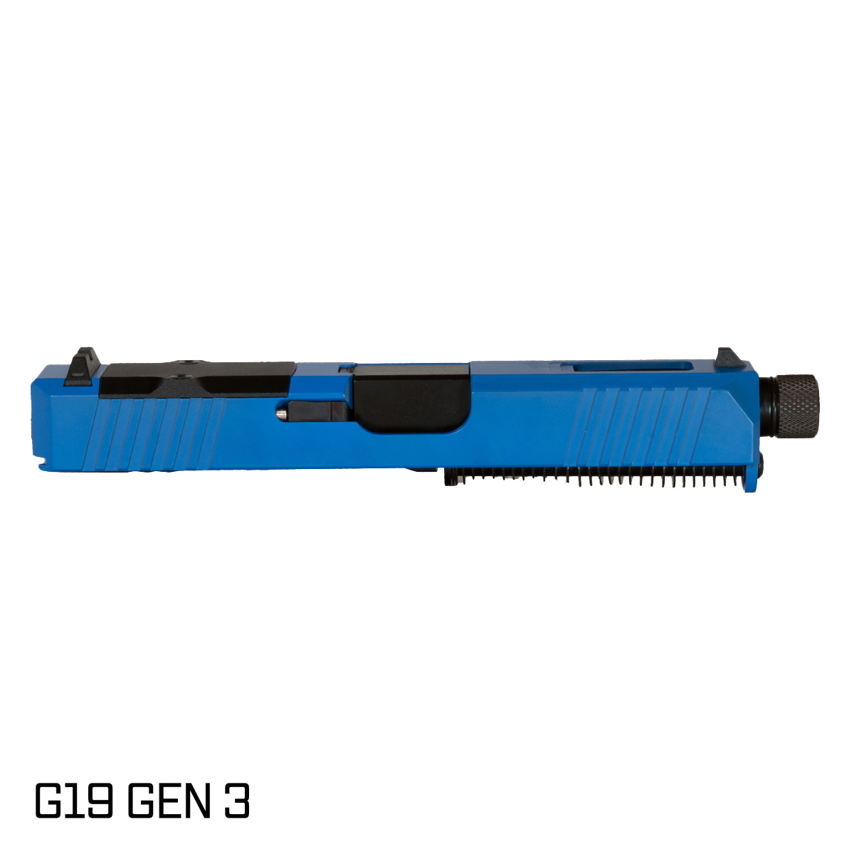 DTT Stiffler MFG Wayfinder Threaded Nitride Barrel G19 Gen 1-3 Compatible 9MM Blue RMR Complete Slide Kit