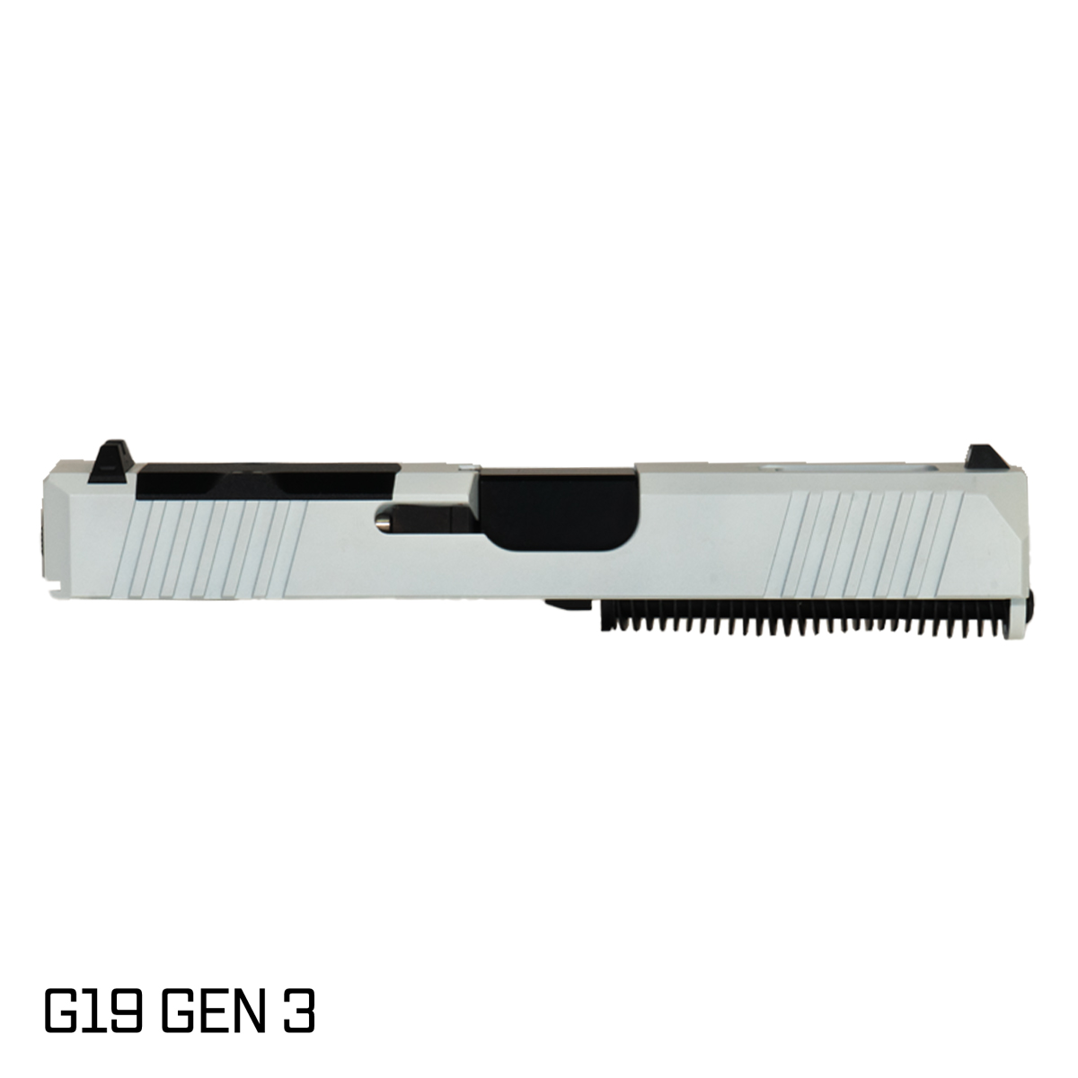 DTT Stiffler MFG Wayfinder Ported Nitride Barrel G19 Gen 1-3 Compatible 9MM White RMR Complete Slide Kit