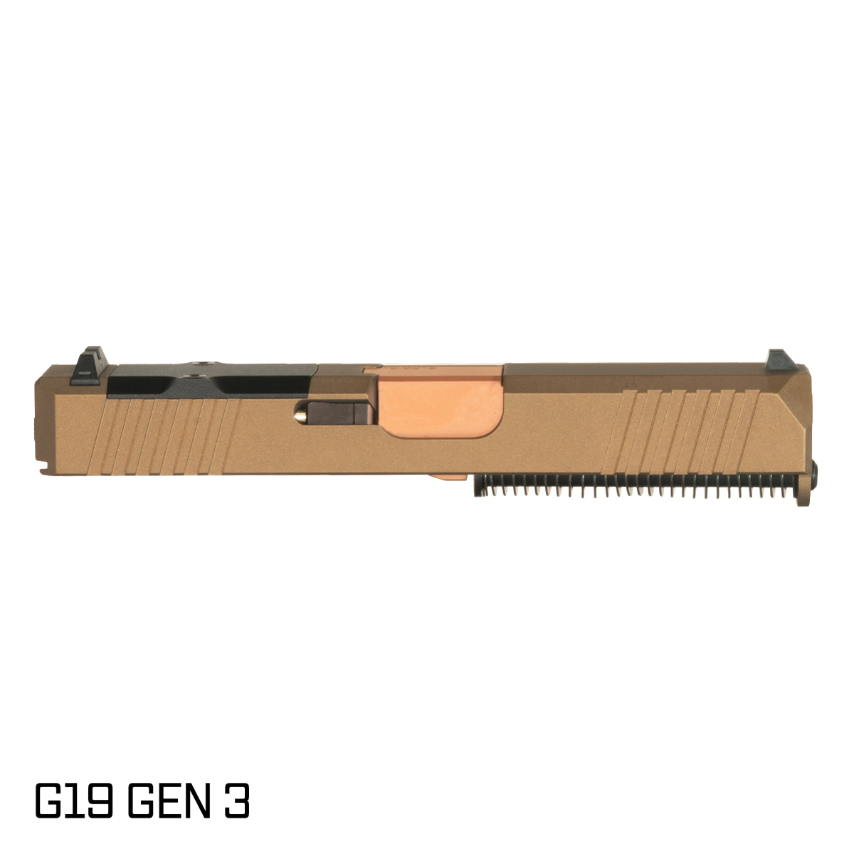 DTT Stiffler MFG Valkyrie Copper PVD Barrel G19 Gen 1-3 Compatible 9MM Burnt Bronze RMR Complete Slide Kit