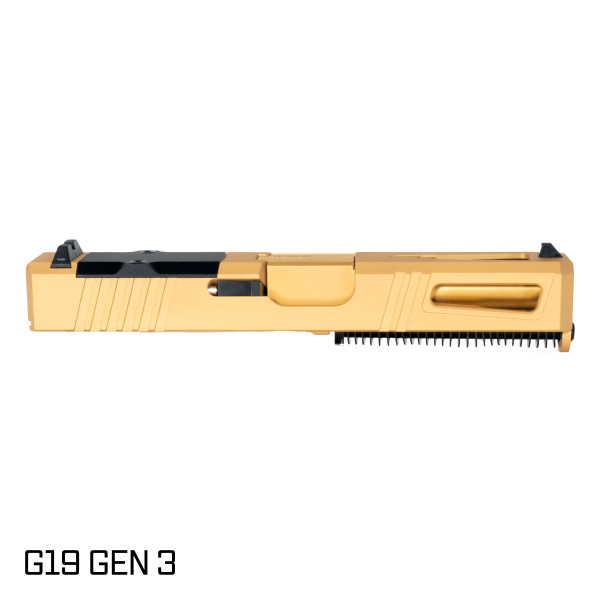 DTT Stiffler MFG Lionheart Gold TiN Barrel G19 Gen 1-3 Compatible 9MM Gold RMR Complete Slide Kit