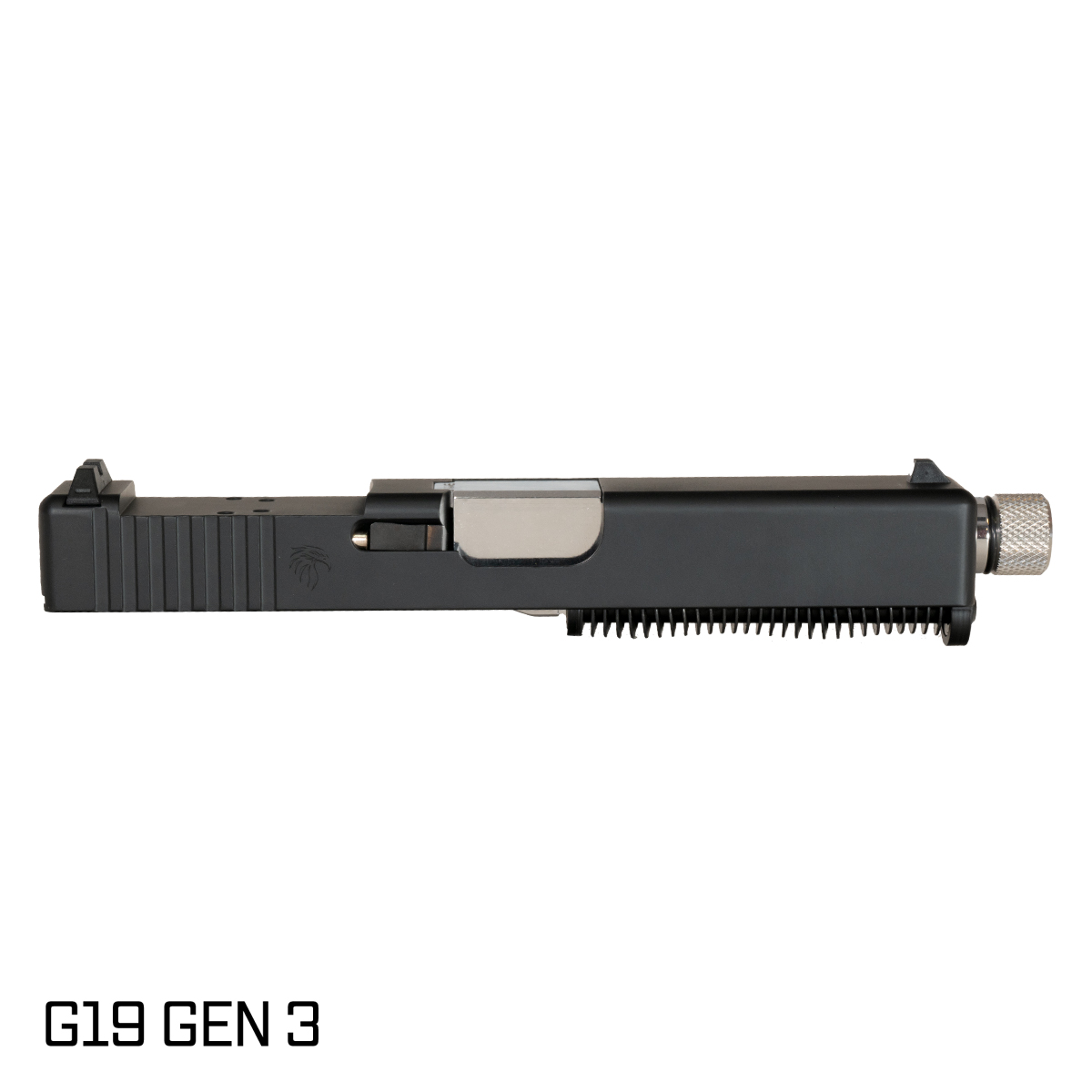 DTT Reflekt Threaded Polished Stainless Barrel G19 Gen 1-3 Compatible 9MM Black RMR Complete Slide Kit