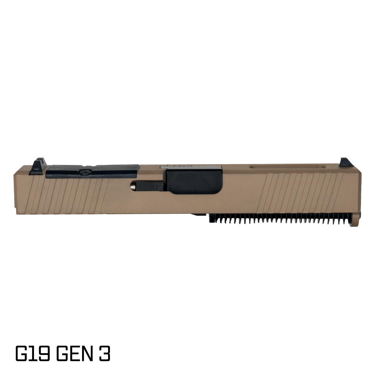 Davidson Defense Packless Crowned Nitride Barrel G19 Gen 1-3 Compatible 9MM FDE RMR Complete Slide Kit