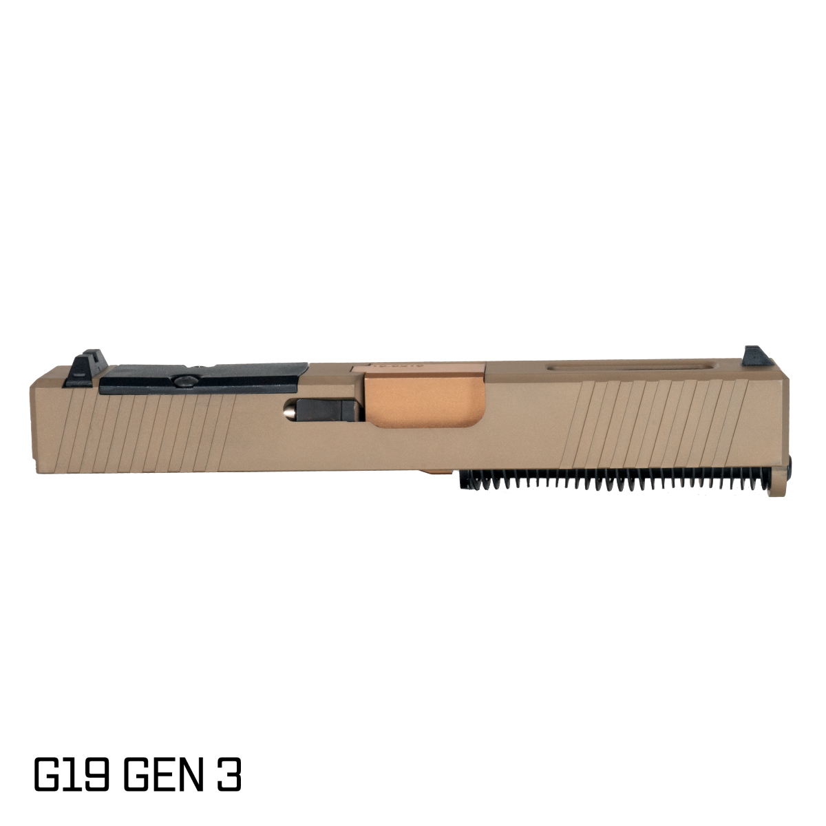 Davidson Defense Packless Copper PVD Barrel G19 Gen 1-3 Compatible 9MM FDE RMR Complete Slide Kit