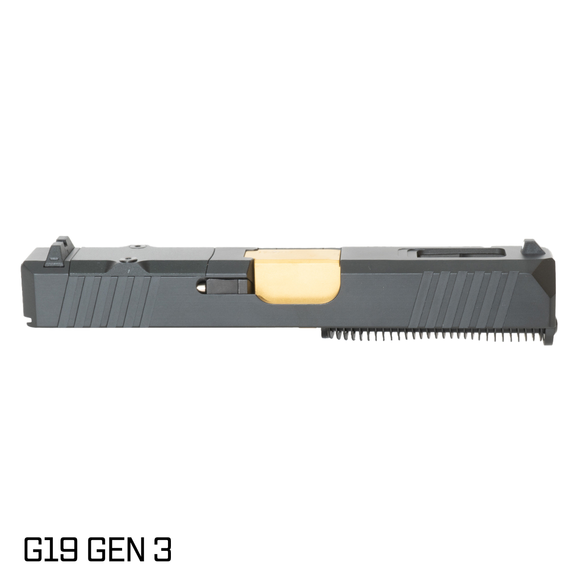 DTT Stiffler MFG Wayfinder Ported Gold TiN Barrel G19 Gen 1-3 Compatible 9MM Graphite Black RMR Complete Slide Kit