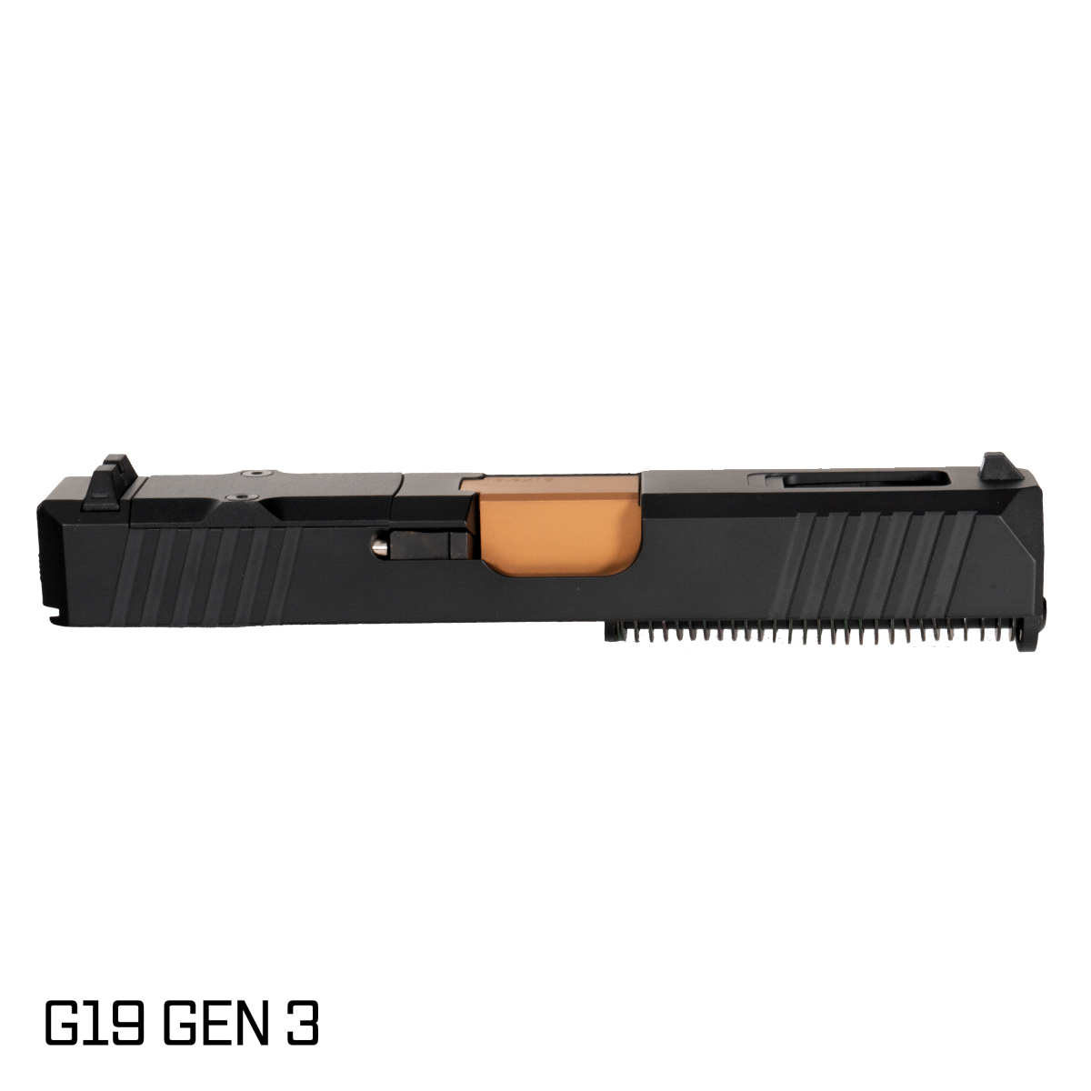 DTT Stiffler MFG Wayfinder Ported Copper PVD Barrel G19 Gen 1-3 Compatible 9MM Graphite Black RMR Complete Slide Kit