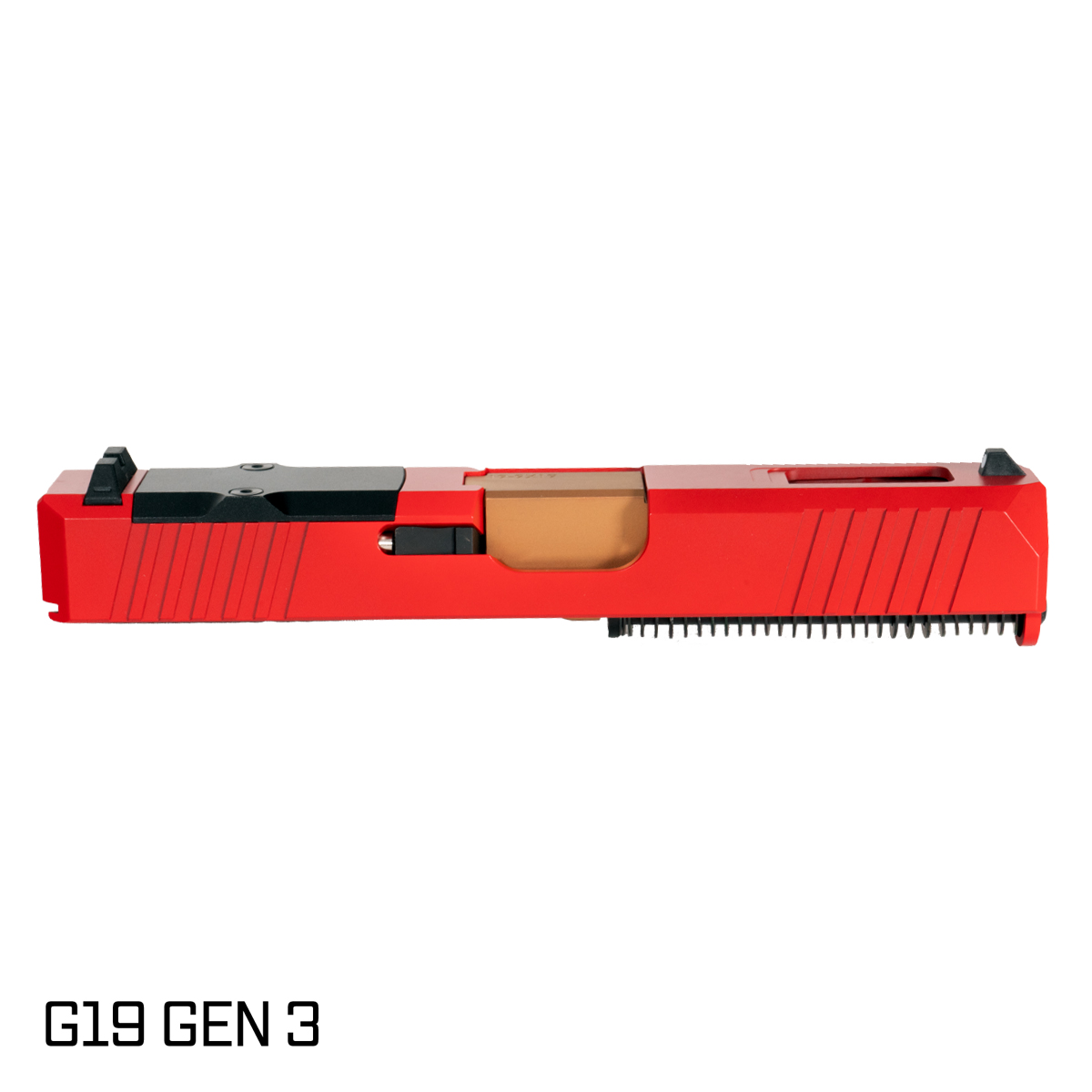 DTT Stiffler MFG Wayfinder Ported Copper PVD Barrel G19 Gen 1-3 Compatible 9MM Red Crimson RMR Complete Slide Kit