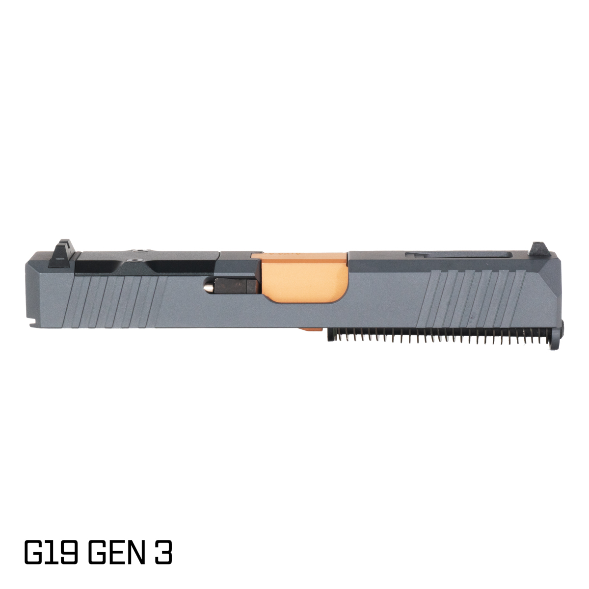 Glock 19 Gen 1-3 Stainless Steel Slide Blank – 9mm, Unfinished, Made In USA